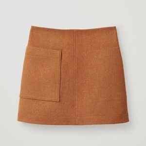 COS Boiled Wool Mini Skirt Size 6 Light Orange/Tan
